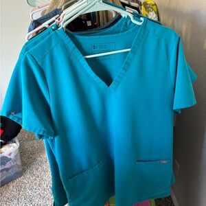 Lot of TWO size medium Figs Women's Blue Scrub Tops